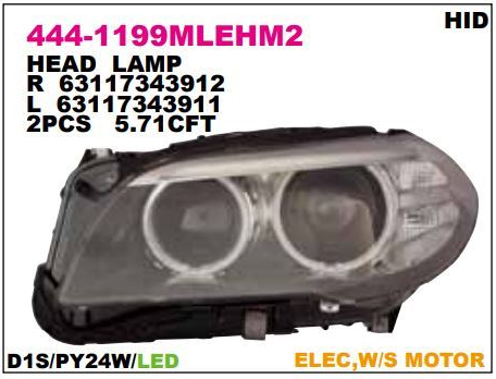 Bmw Far Lambası Sağ F10  63117343912