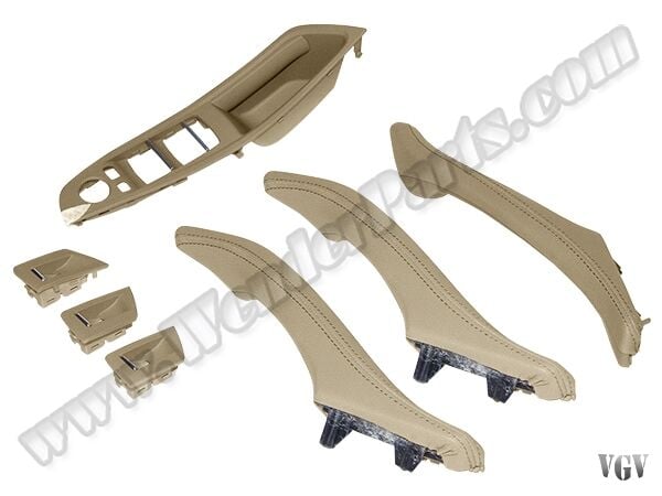 Bmw Kapı Tutamak Seti F10 LCI Ön Arka Bej Deri Kaplamalı 51417225850