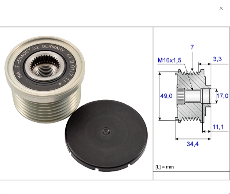 Bmw V Kayiş Gergi Rulmani E60-81-87-90-91-92-93-X3 N43-N54 2005-2010 12317560678