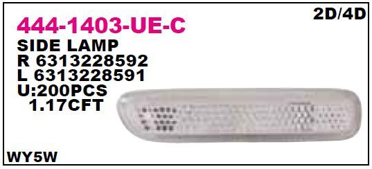 Bmw Sağ Çamulruk Sinyali Beyaz E46 63122228592