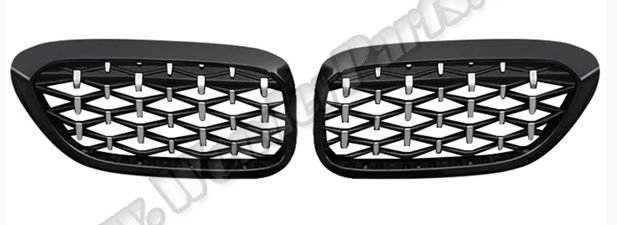 Bmw Panjur Elmas (Diamond) Desen Dış Siyah-İç Krom Set G30 51137390866
